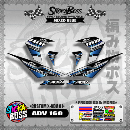 ADV 160 DECALS ( CUSTOM X-ADV 01 )【WITH FREEBIES】