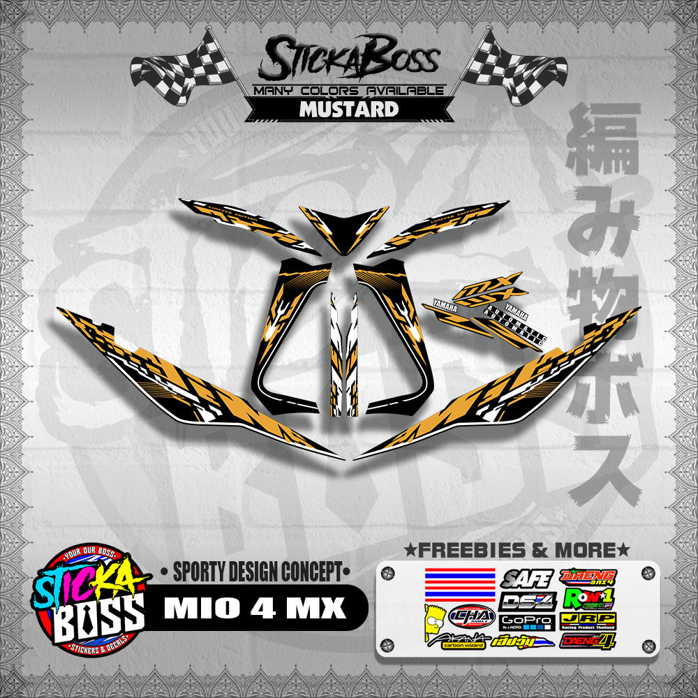 MIO 4 MX DECALS ( SPORTY DESIGN CONCEPT )【WITH FREEBIES】