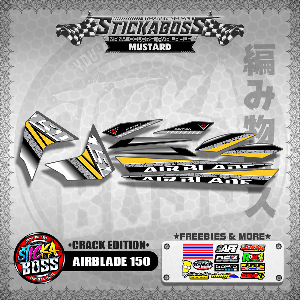 AIRBLADE 150 STOCK DECALS ( CRACK EDITION )【WITH FREEBIES】