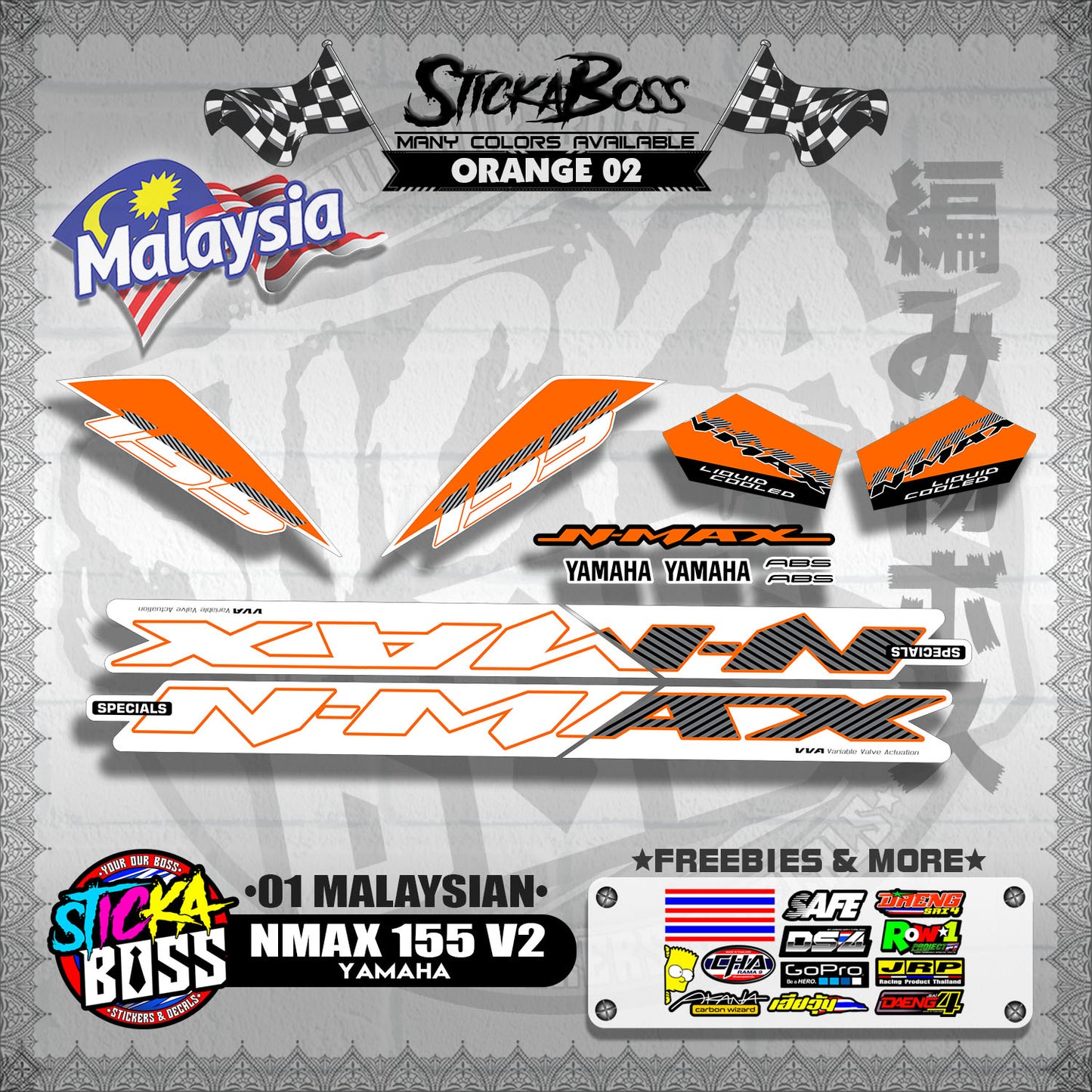 NMAX 155 V2 DECALS ( 01 MALAYSIAN ) 【WITH FREEBIES】