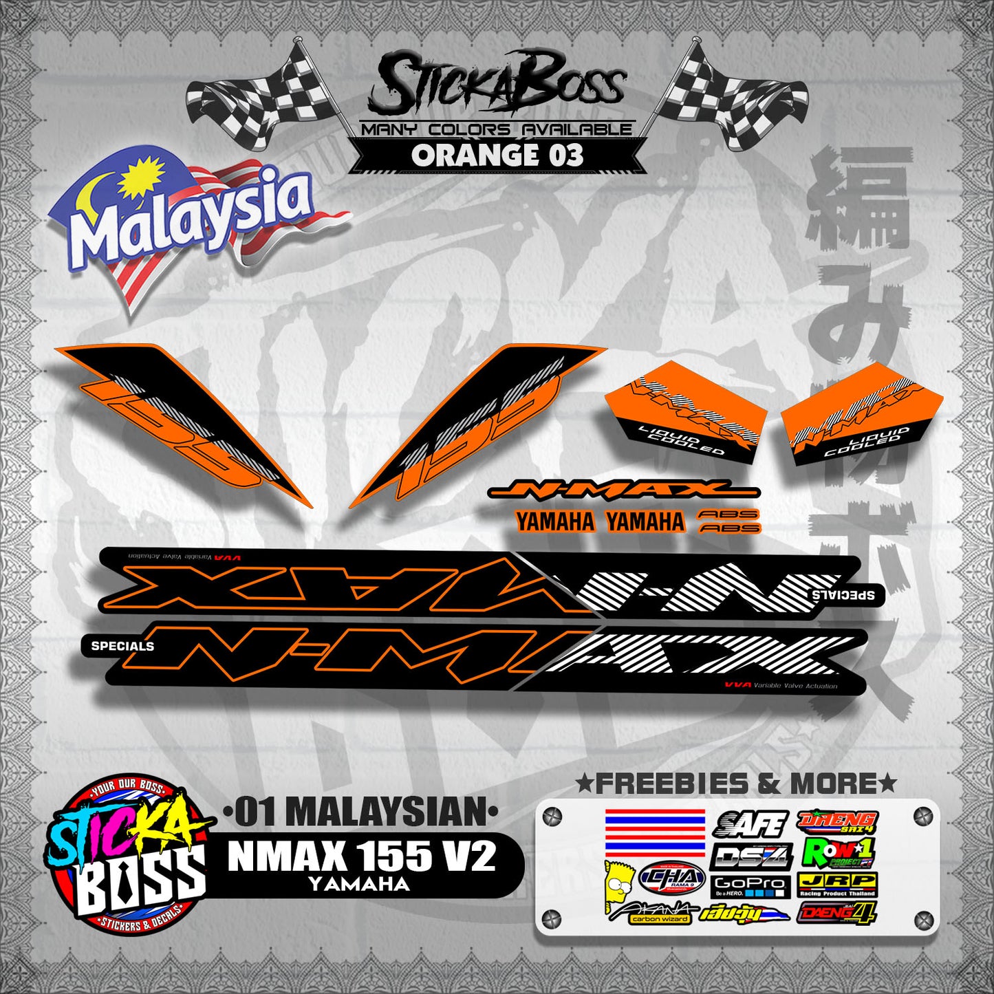 NMAX 155 V2 DECALS ( 01 MALAYSIAN ) 【WITH FREEBIES】