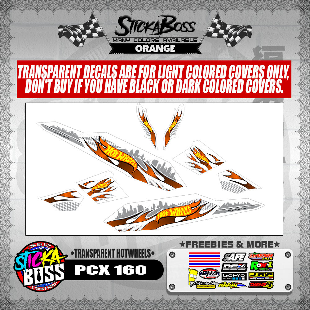 PCX 160 DECALS ( TRANSPARENT HOTWHEELS )【WITH FREEBIES】