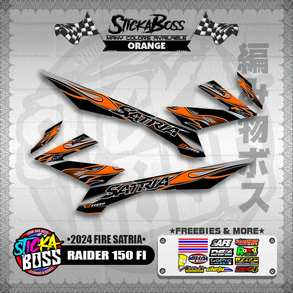 RAIDER 150 FI DECALS ( 2024 FIRE SATRIA )【WITH FREEBIES】