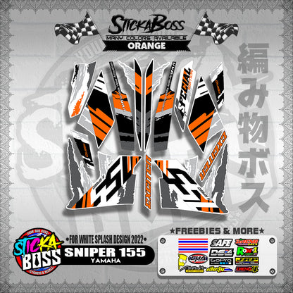 SNIPER 155 NEW STOCK DECALS ( FOR WHITE SPLASH DESIGN 2022 )【WITH FREEBIES】