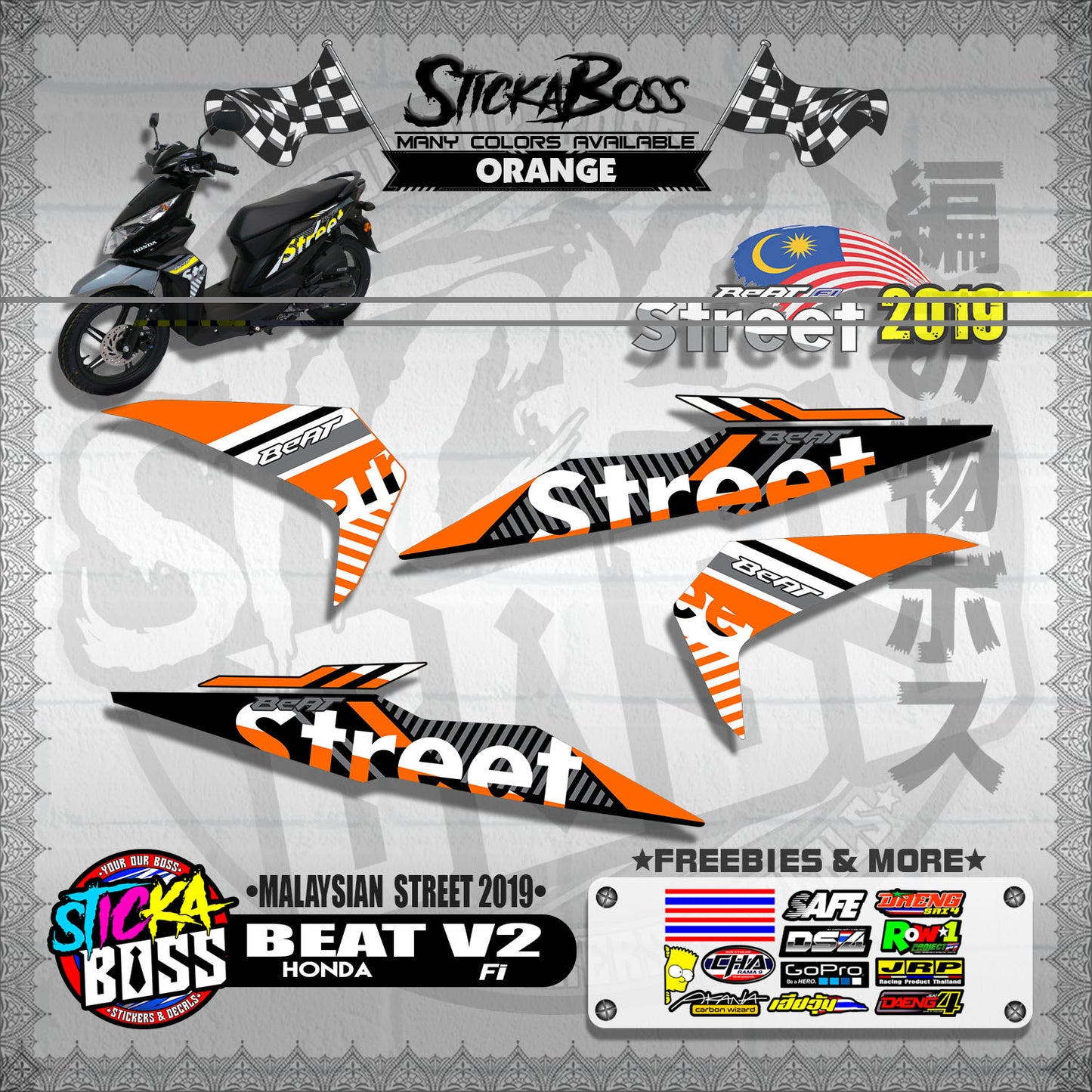 BEAT Fi V2 DECALS ( MALAYSIAN STREET 2019 )【WITH FREEBIES】