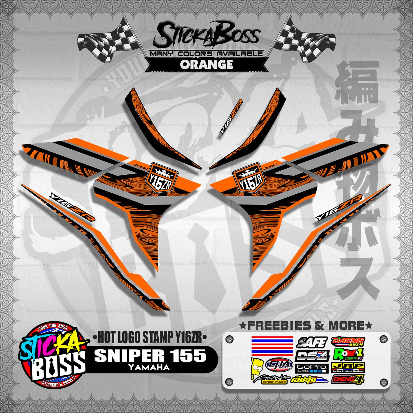 SNIPER 155 DECALS ( HOT LOGO STAMP Y16ZR )【WITH FREEBIES】