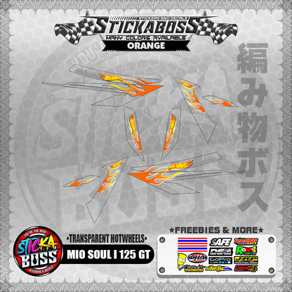 【PREMIUM UV PRINT】TRANSPARENT MIO SOUL I 125 GT DECALS ( TRANSPARENT HOTWHEELS )【WITH FREEBIES】