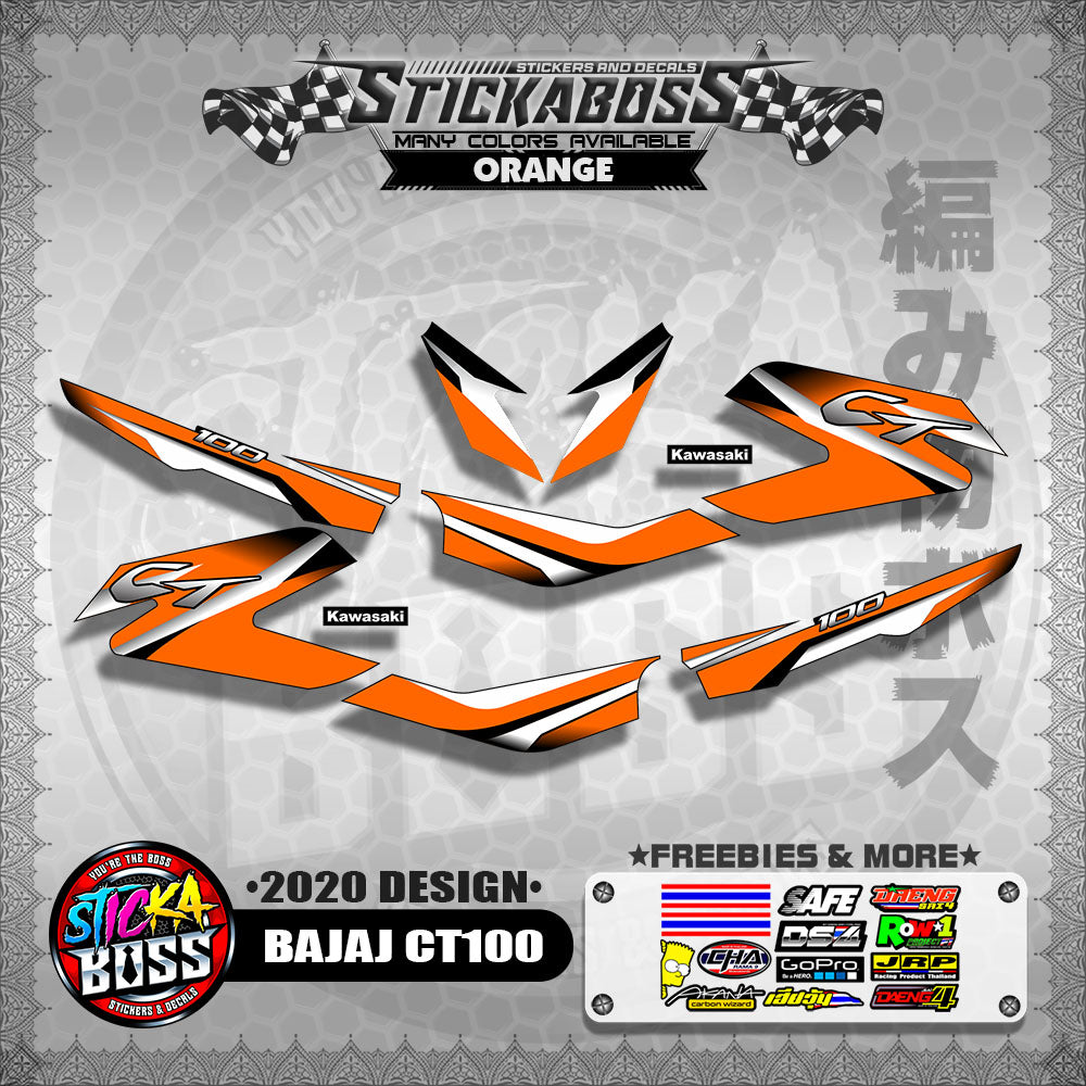 BAJAJ CT100 STOCK DECALS ( 2020 DESIGN )【WITH FREEBIES】