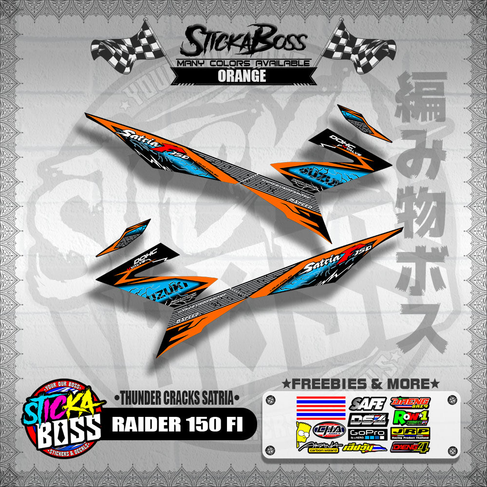 RAIDER 150 FI DECALS ( THUNDER CRACKS SATRIA )【WITH FREEBIES】