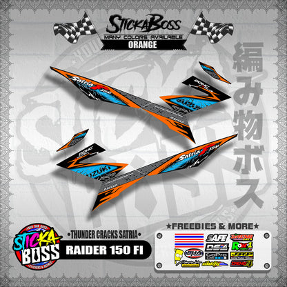 RAIDER 150 FI DECALS ( THUNDER CRACKS SATRIA )【WITH FREEBIES】