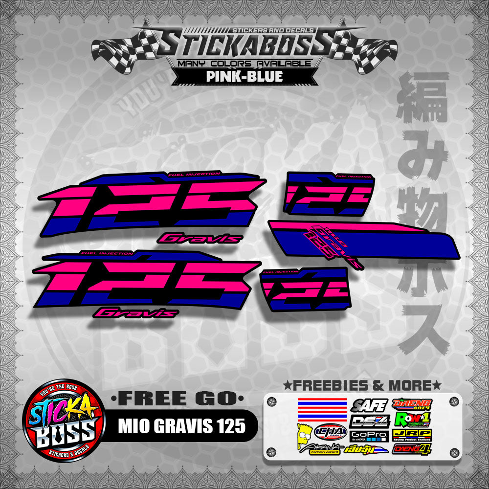 MIO GRAVIS 125 STOCK DECALS  ( FREE GO )【WITH FREEBIES】