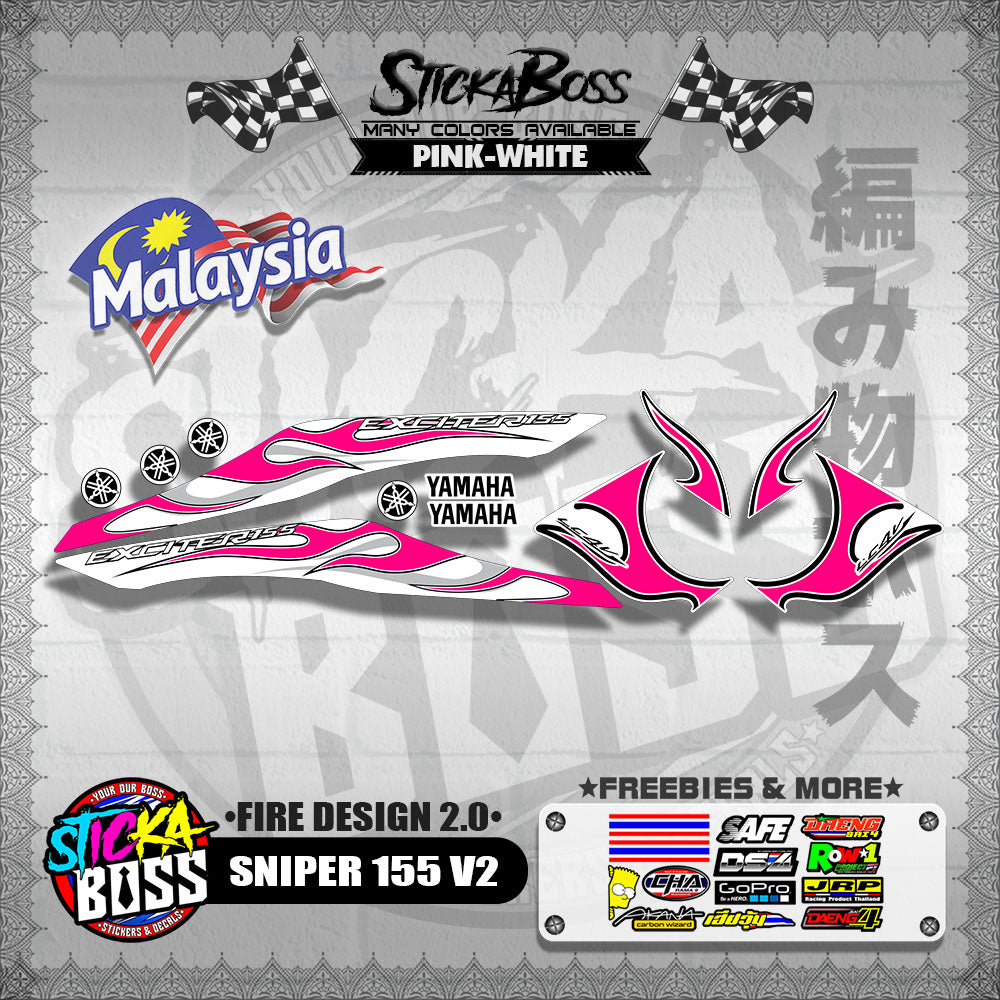 SNIPER 155 V2 MALAYSIAN DECALS ( FIRE DESIGN 2.0 )【WITH FREEBIES】