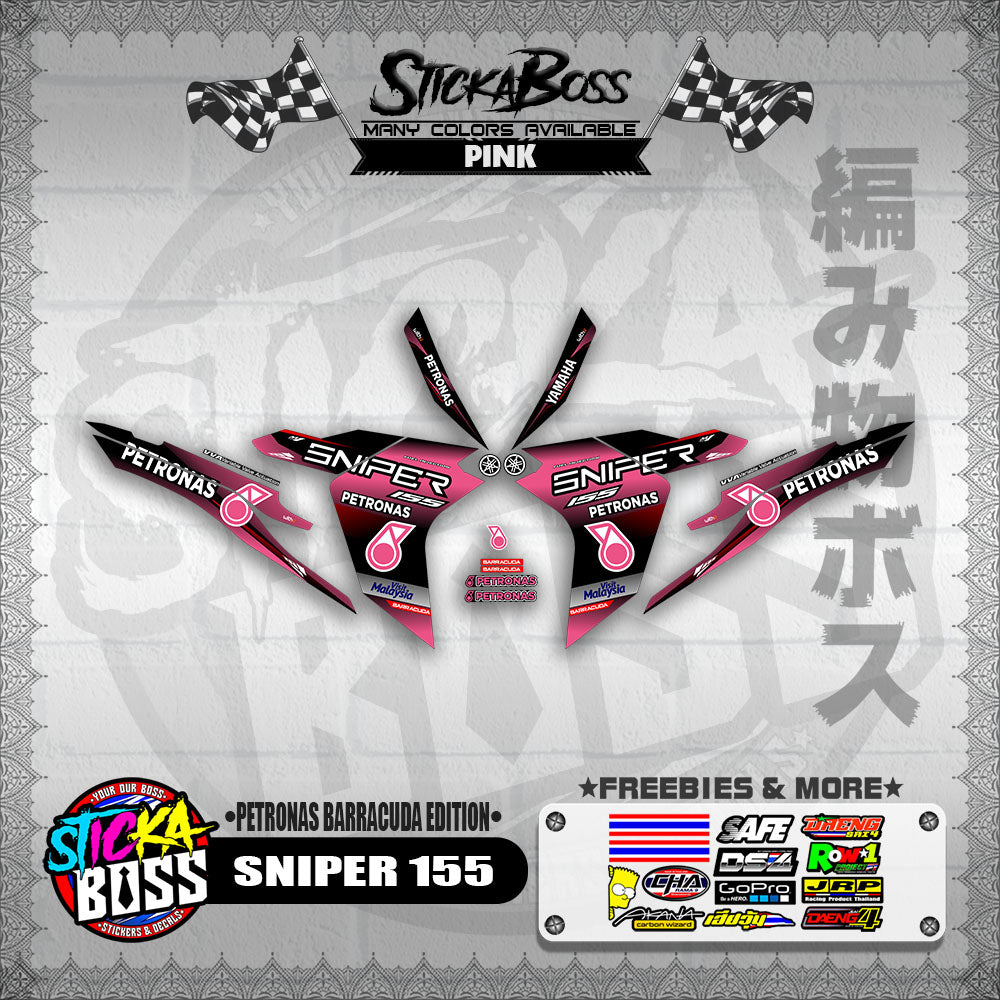 SNIPER 155 DECALS ( PETRONAS BARRACUDA EDITION )【WITH FREEBIES】