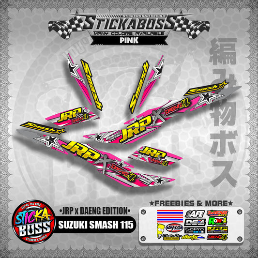 Suzuki Smash 115 (JRP x DAENG EDITION) PINK - Sticker Decals【PREMIUM GLOSSY LAMINATED】