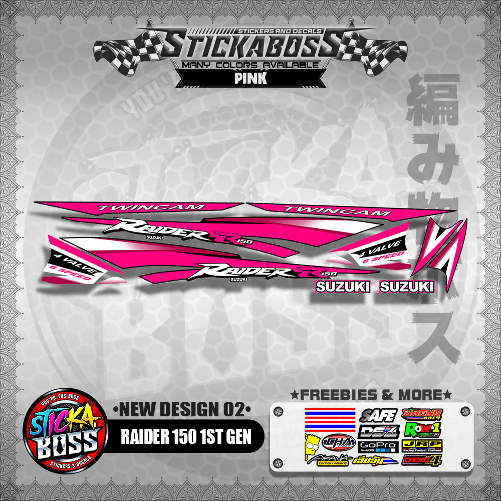 RAIDER 150 1ST GEN STOCK DECALS ( NEW DESIGN 02 )【WITH FREEBIES】