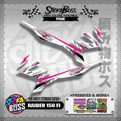 RAIDER 150 FI DECALS ( FOR WHITE STFIM008 SATRIA ) [ PREMIUM GLOSSY LAMINATED ]【WITH FREEBIES】