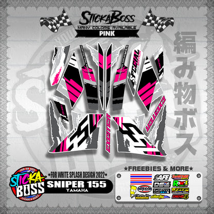 SNIPER 155 NEW STOCK DECALS ( FOR WHITE SPLASH DESIGN 2022 )【WITH FREEBIES】