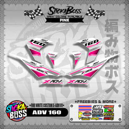 ADV 160 DECALS ( FOR WHITE CUSTOM X-ADV 01 )【WITH FREEBIES】