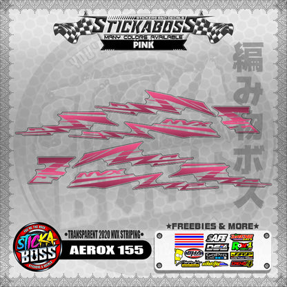 【PREMIUM UV PRINT】TRANSPARENT AEROX 155 DECALS ( 2020 NVX STRIPING )【WITH FREEBIES】