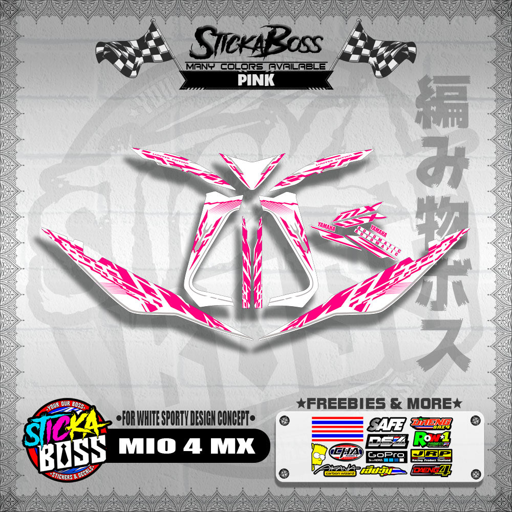 MIO 4 MX DECALS ( FOR WHITE SPORTY DESIGN CONCEPT )【WITH FREEBIES】