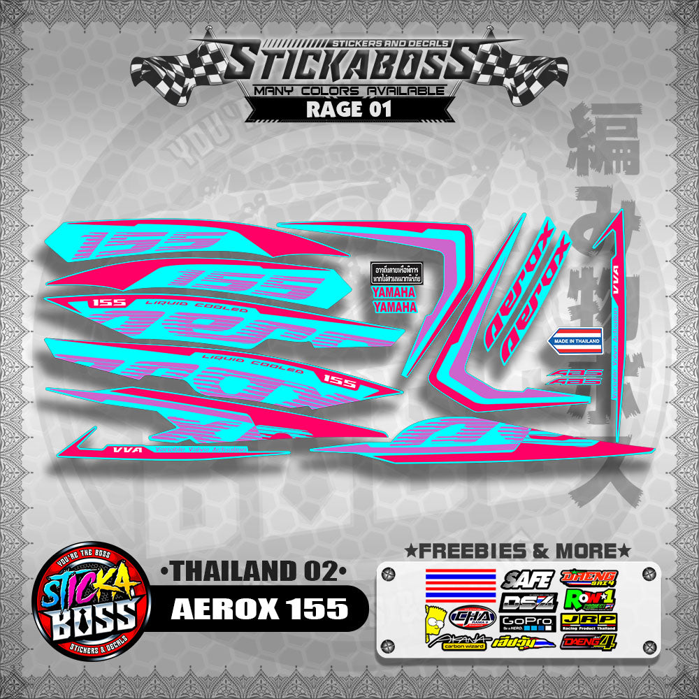 AEROX 155 2020 STOCK DECALS ( THAILAND 02 )【WITH FREEBIES】