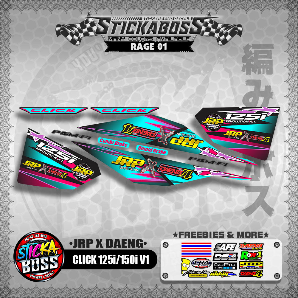 CLICK 125i / 150i V1 DECALS ( JRP X DAENG )【WITH FREEBIES】