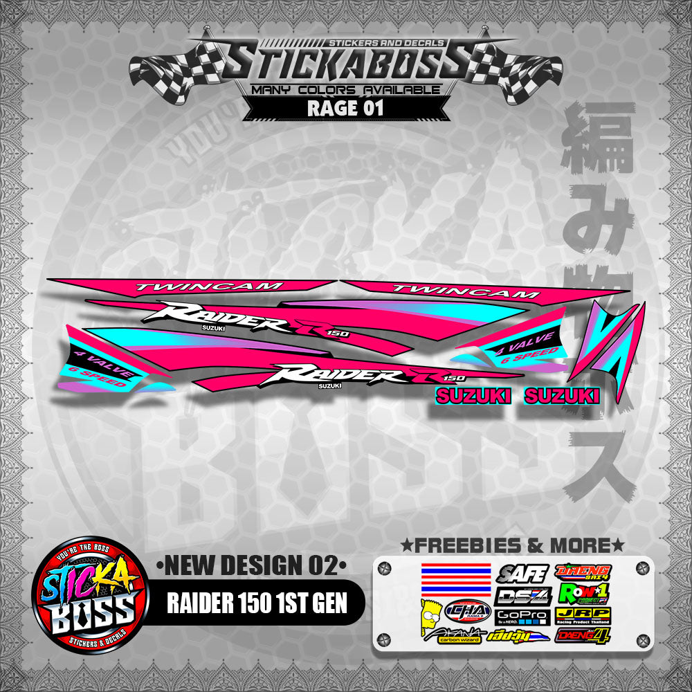 RAIDER 150 1ST GEN STOCK DECALS ( NEW DESIGN 02 )【WITH FREEBIES】