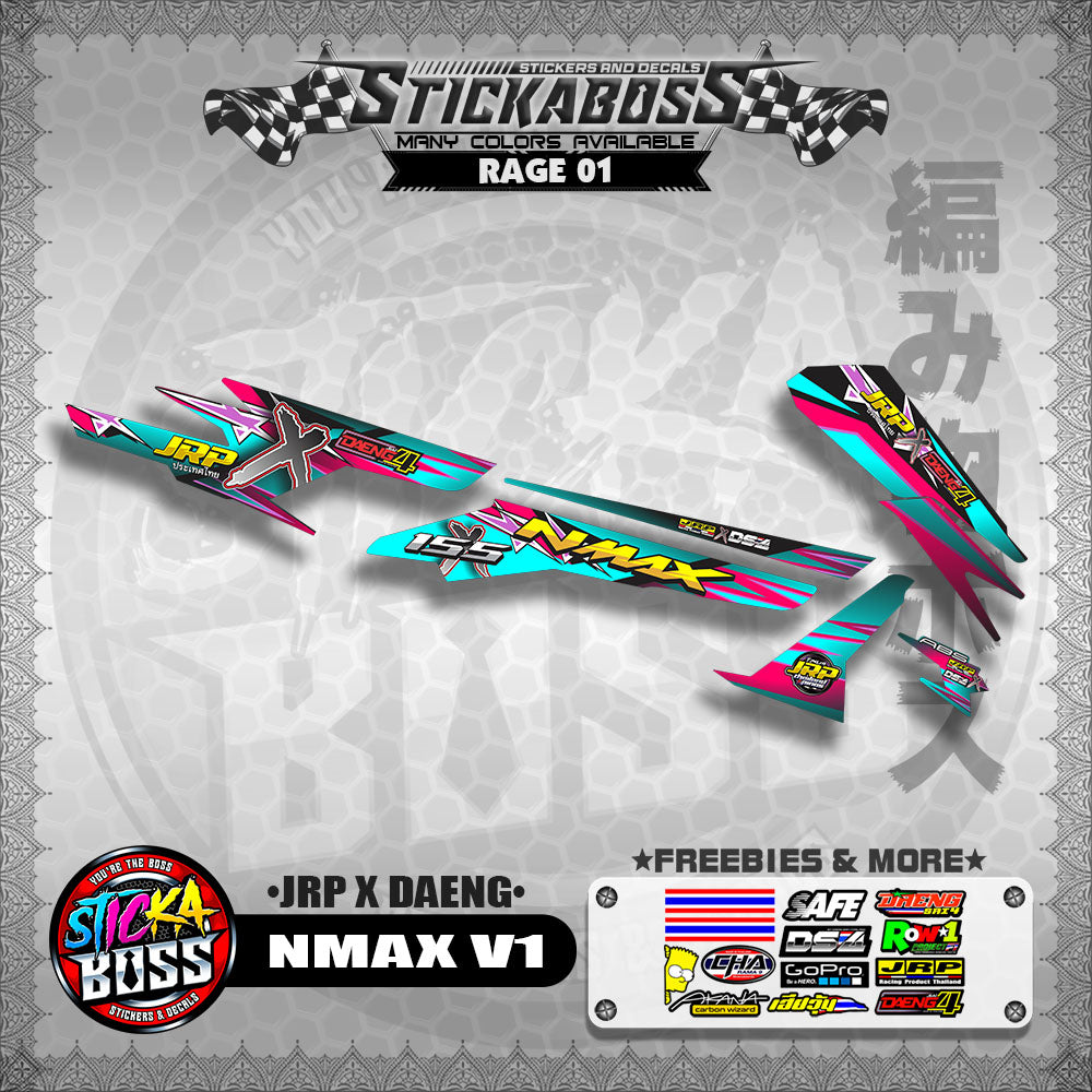 NMAX V1 STOCK DECALS ( JRP X DAENG )【WITH FREEBIES】