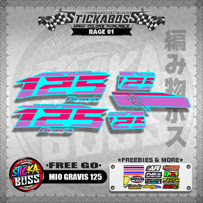 MIO GRAVIS 125 STOCK DECALS  ( FREE GO )【WITH FREEBIES】