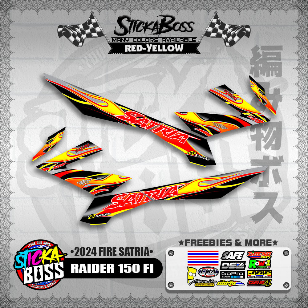 RAIDER 150 FI DECALS ( 2024 FIRE SATRIA )【WITH FREEBIES】