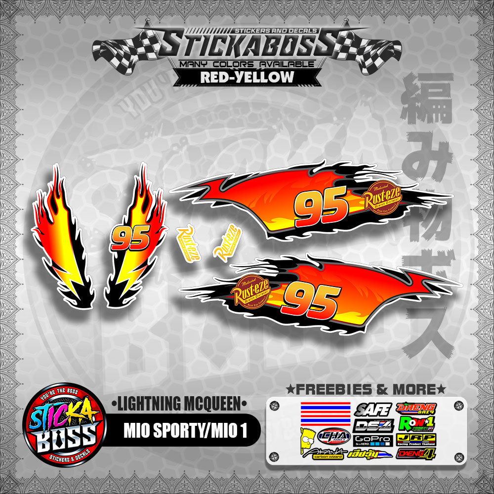 MIO SPORTY / MIO 1 DECALS ( LIGHTNING MCQUEEN )【WITH FREEBIES】