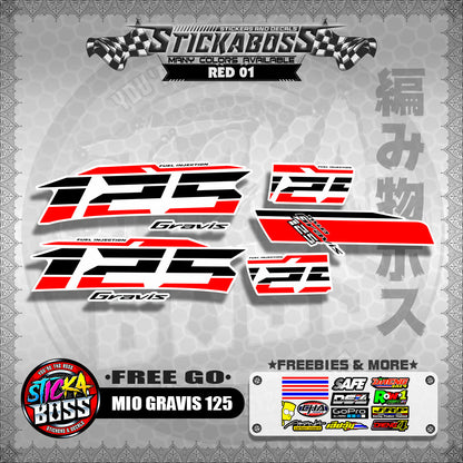 MIO GRAVIS 125 STOCK DECALS  ( FREE GO )【WITH FREEBIES】