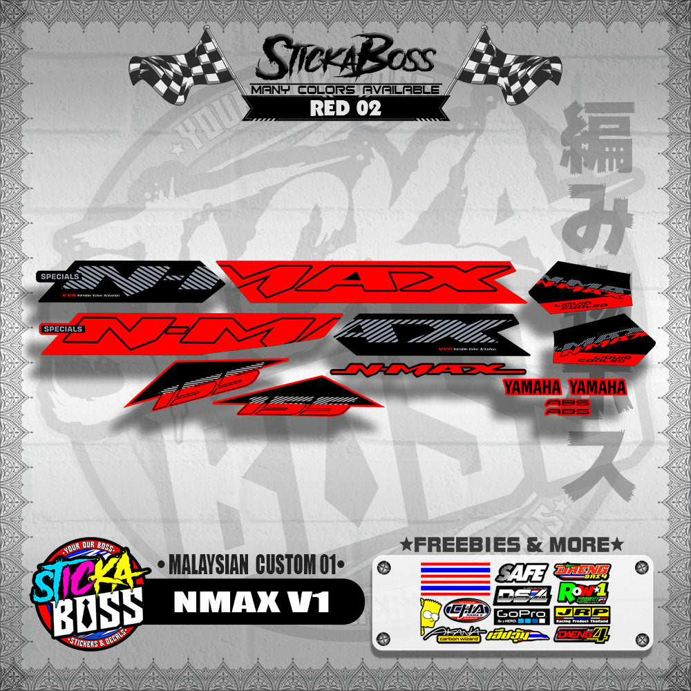 NMAX V1 DECALS ( MALAYSIAN  CUSTOM 01 )【WITH FREEBIES】