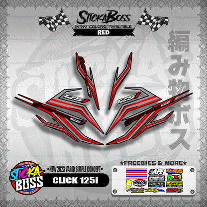 CLICK 125i DECALS ( NEW 2023 VARIO SIMPLE CONCEPT )【WITH FREEBIES】