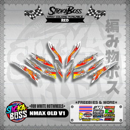 NMAX OLD V1 DECALS ( FOR WHITE HOTWHEELS )【WITH FREEBIES】