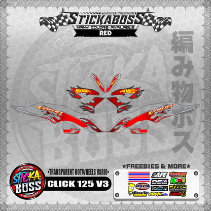 [PREMIUM UV PRINT ] TRANSPARENT CLICK 125 V3 DECALS ( HOTWHEELS VARIO )【WITH FREEBIES】