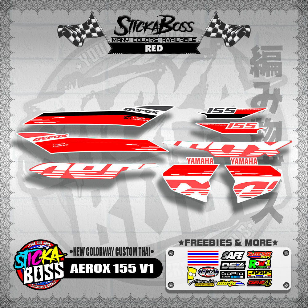 AEROX 155 V1 DECALS ( NEW COLORWAY CUSTOM THAI )【WITH FREEBIES】