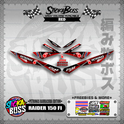 RAIDER 150 FI DECALS ( PETRONAS BARRACUDA EDITION )【WITH FREEBIES】