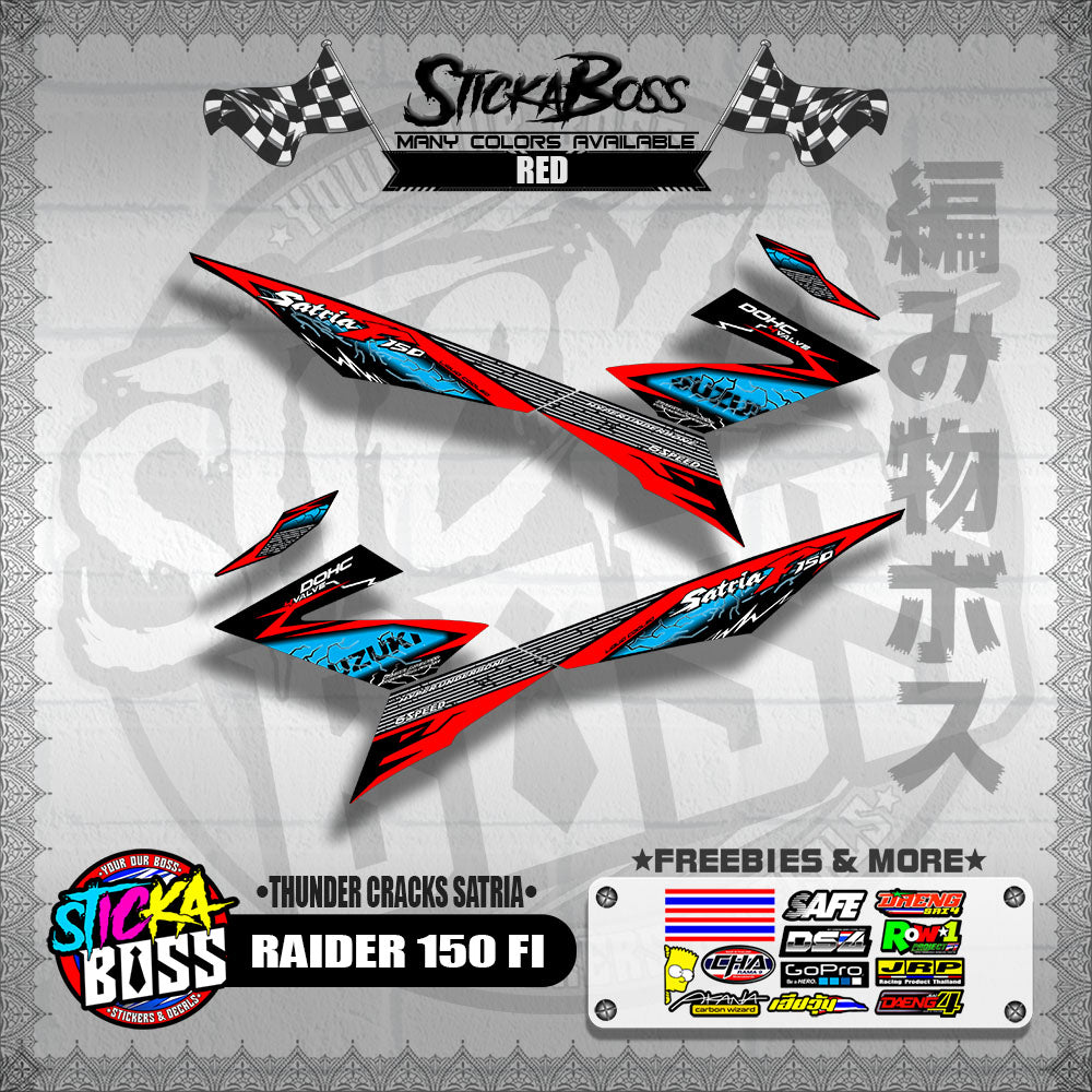 RAIDER 150 FI DECALS ( THUNDER CRACKS SATRIA )【WITH FREEBIES】