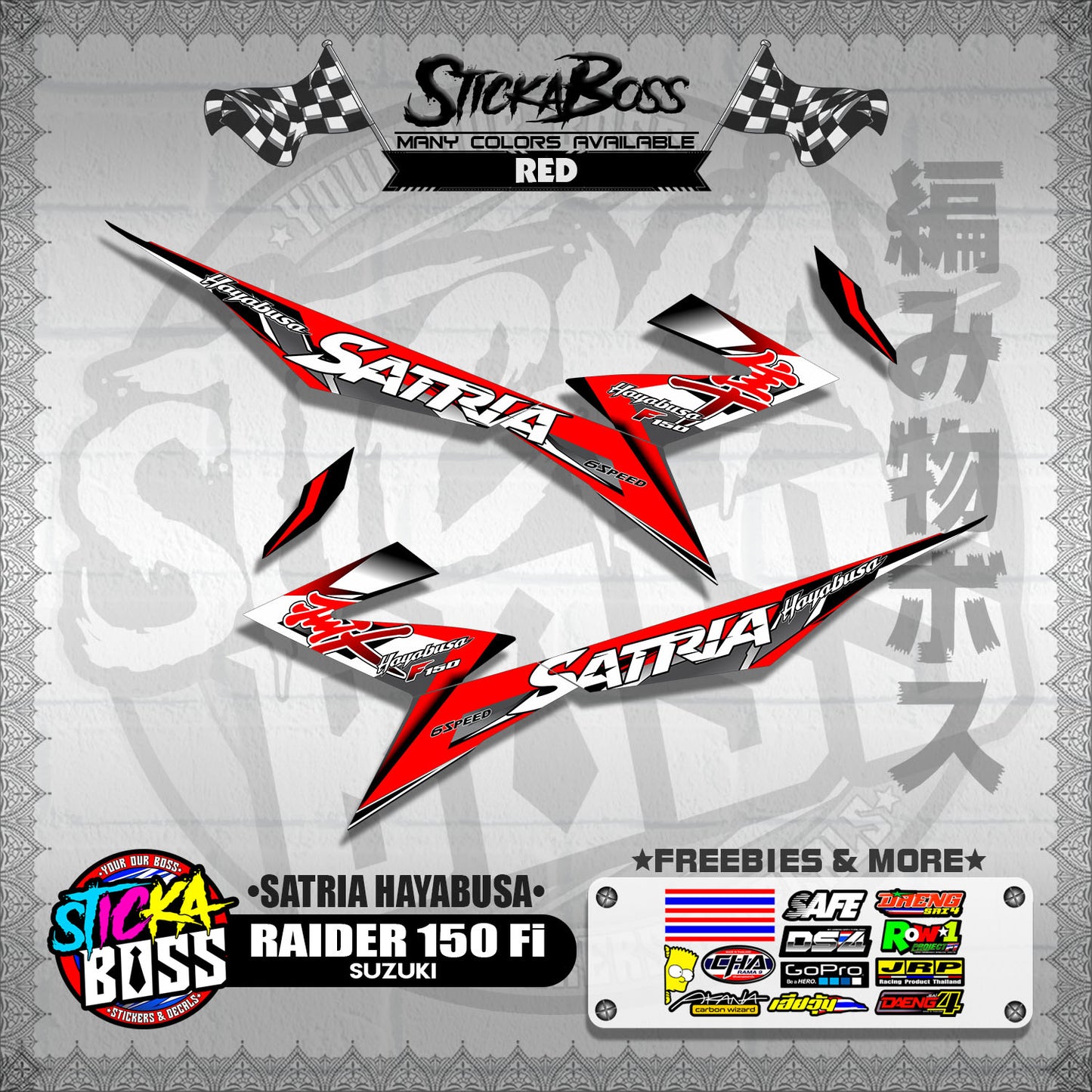 RAIDER 150 Fi DECALS ( SATRIA HAYABUSA )【WITH FREEBIES】