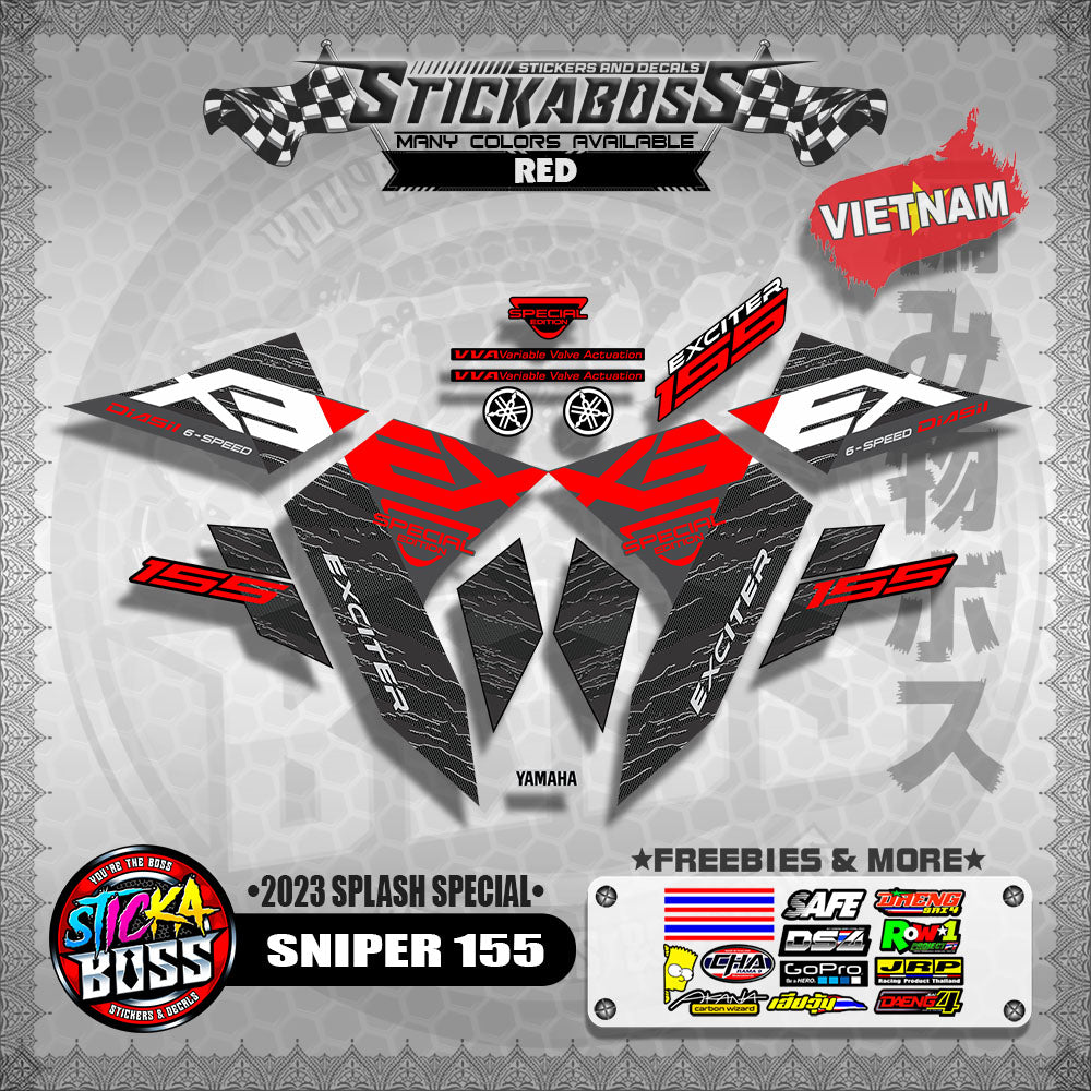 SNIPER 155 VIETNAM DECALS (2023 SPLASH SPECIAL)【WITH FREEBIES】Y16ZR / EXCITER 155