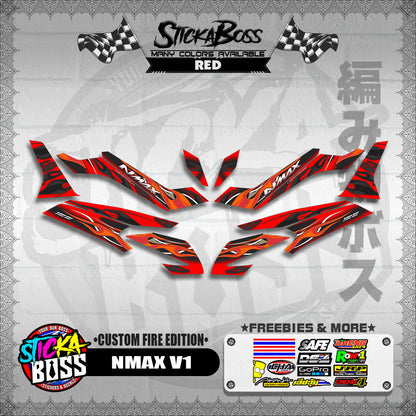 NMAX V1 DECALS ( CUSTOM FIRE EDITION )【WITH FREEBIES】