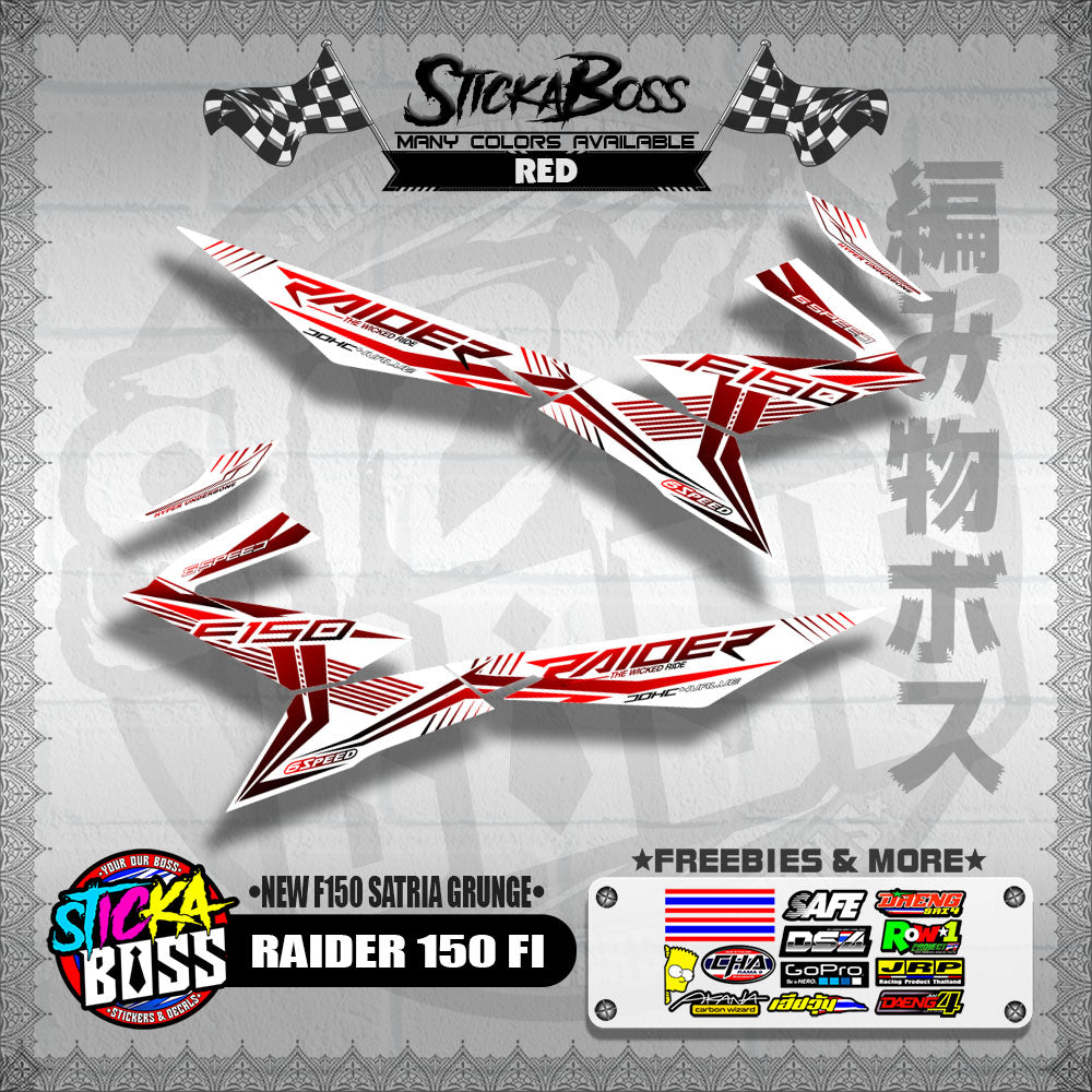 RAIDER 150 FI MALAYSIAN DECALS ( NEW F150 SATRIA GRUNGE )【WITH FREEBIES】