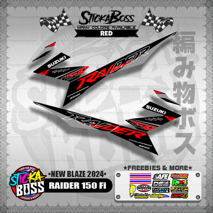 RAIDER 150 Fi STOCK DECALS ( NEW BLAZE 2024 )【WITH FREEBIES】