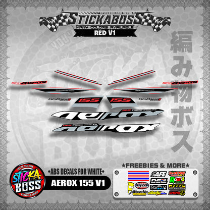 AEROX 155 V1 DECALS ( ABS DECALS FOR WHITE ) 【WITH FREEBIES】