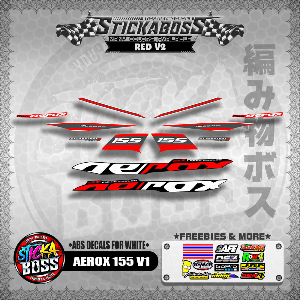 AEROX 155 V1 DECALS ( ABS DECALS FOR WHITE ) 【WITH FREEBIES】