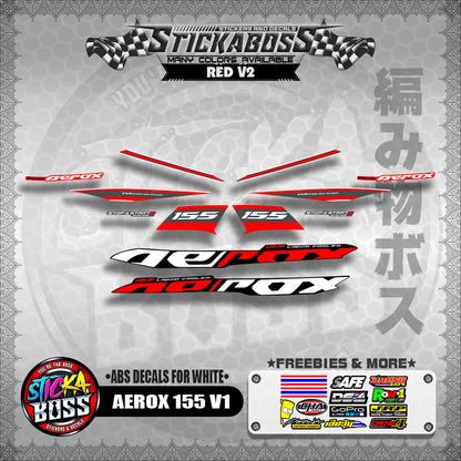 AEROX 155 V1 DECALS ( ABS DECALS FOR WHITE ) 【WITH FREEBIES】