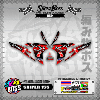 SNIPER 155 DECALS ( PETRONAS BARRACUDA EDITION )【WITH FREEBIES】