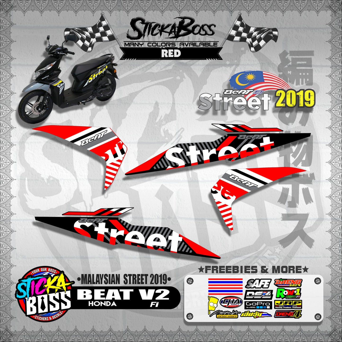 BEAT Fi V2 DECALS ( MALAYSIAN STREET 2019 )【WITH FREEBIES】