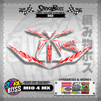 MIO 4 MX DECALS ( FOR WHITE SPORTY DESIGN CONCEPT )【WITH FREEBIES】